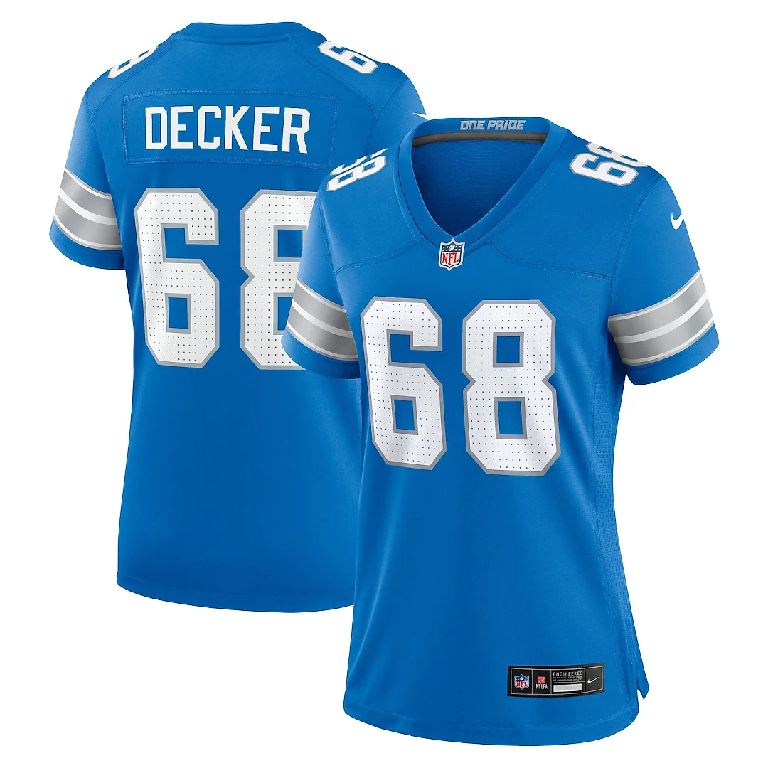 Zennovawear Taylor Decker Detroit Lions Women's Team Game Jersey - Blue