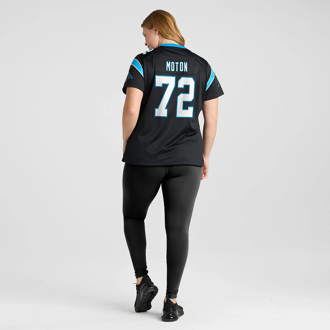 Zennovawear Taylor Moton Carolina Panthers Women's Team Game Jersey - Black