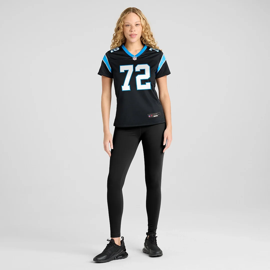 Zennovawear Taylor Moton Carolina Panthers Women's Team Game Jersey - Black