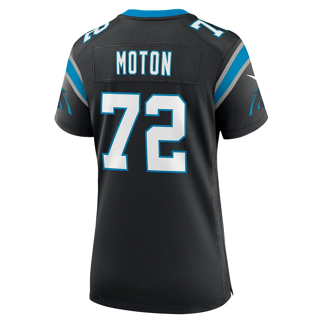 Zennovawear Taylor Moton Carolina Panthers Women's Team Game Jersey - Black