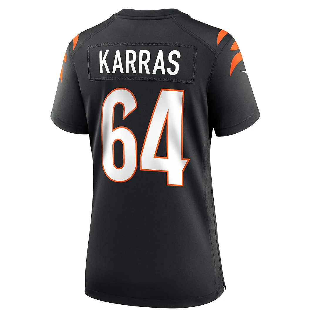 Zennovawear Ted Karras Cincinnati Bengals Women's Game Player Jersey - Black