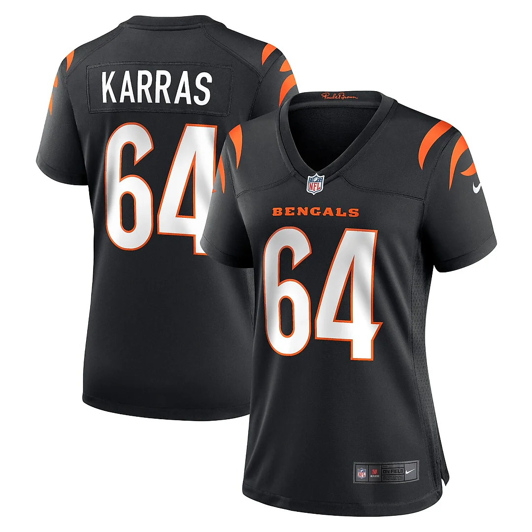 Zennovawear Ted Karras Cincinnati Bengals Women's Game Player Jersey - Black