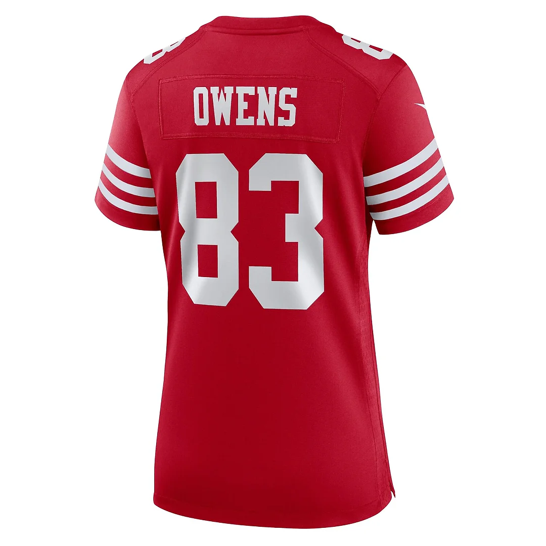 Zennovawear Terique Owens San Francisco 49ers Women's Team Game Jersey - Scarlet