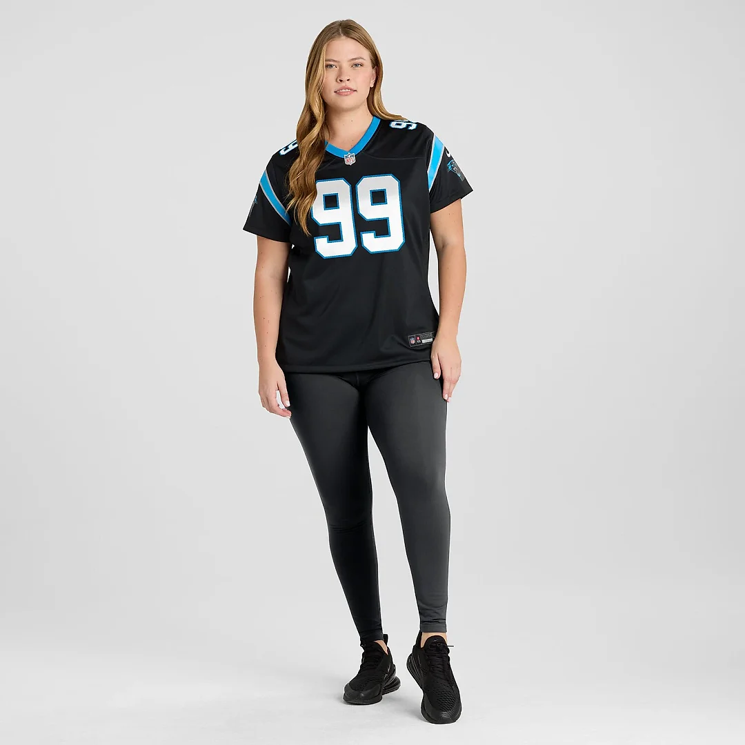 Zennovawear Tershawn Wharton Carolina Panthers Women's Team Game Jersey - Black
