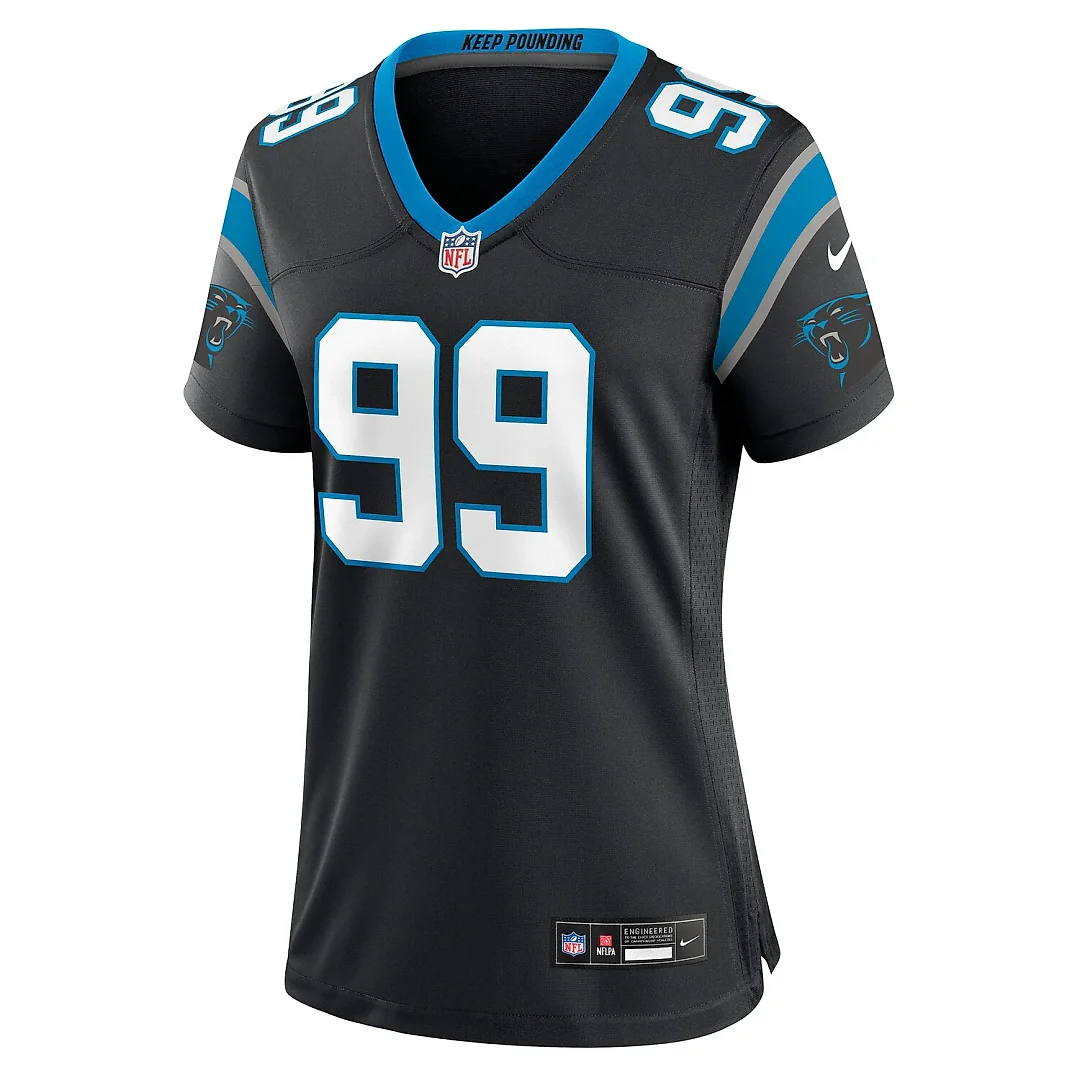Zennovawear Tershawn Wharton Carolina Panthers Women's Team Game Jersey - Black