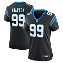Zennovawear Tershawn Wharton Carolina Panthers Women's Team Game Jersey - Black