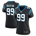 Zennovawear Tershawn Wharton Carolina Panthers Women's Team Game Jersey - Black