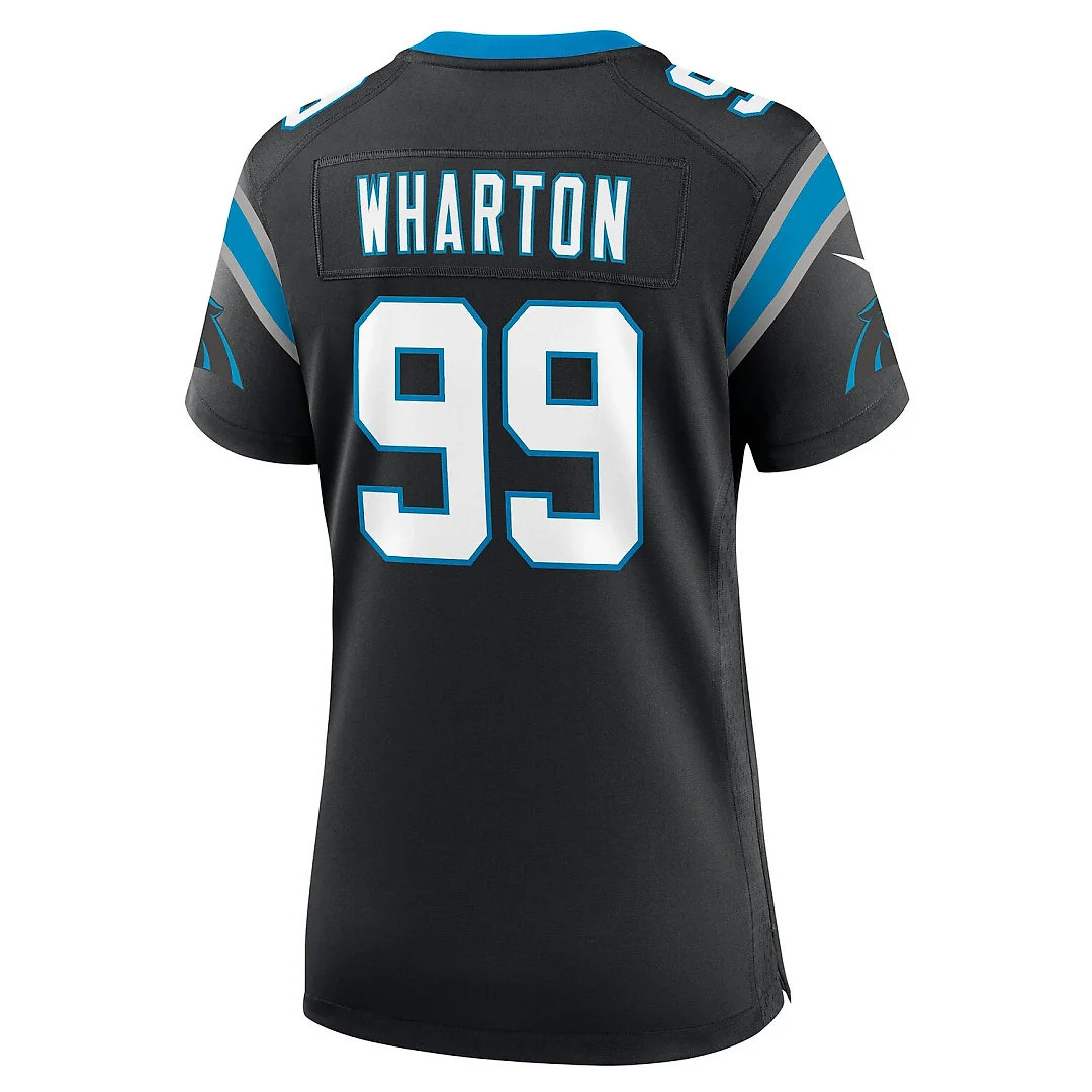 Zennovawear Tershawn Wharton Carolina Panthers Women's Team Game Jersey - Black