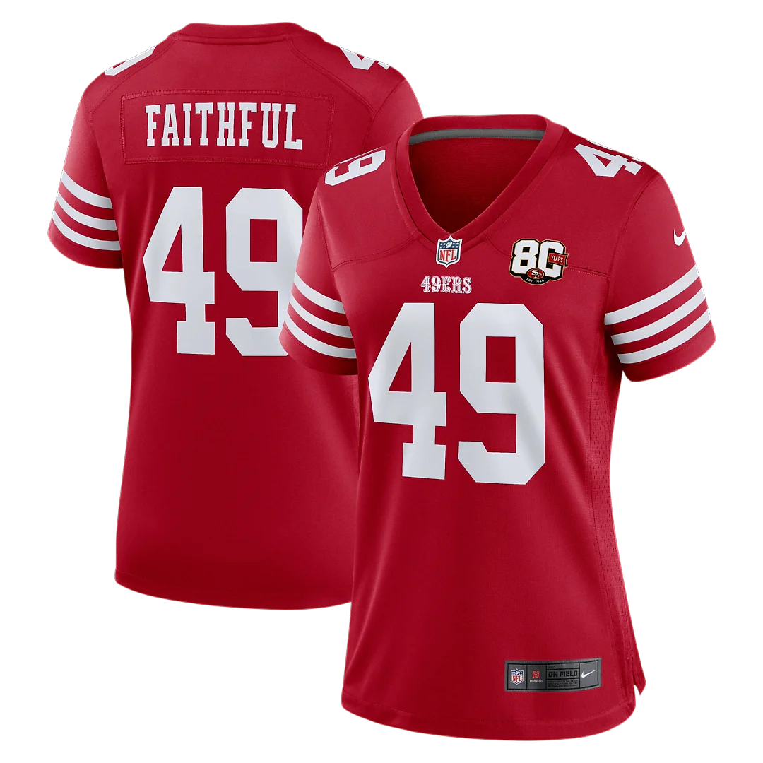 Zennovawear The Faithful San Francisco 49ers Women's 80th Anniversary Game Jersey - Scarlet