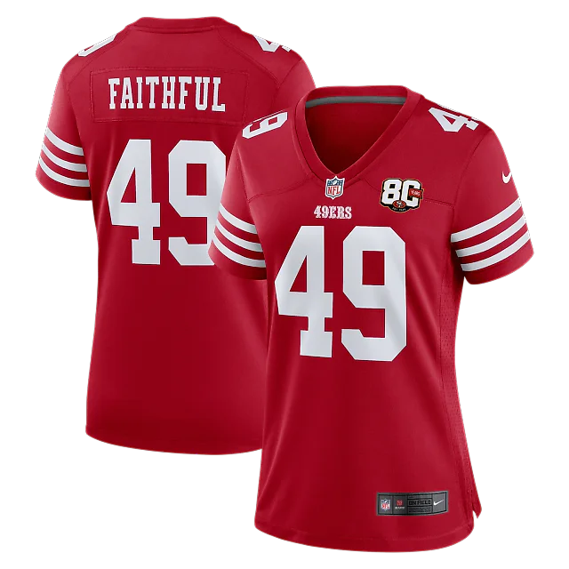 Zennovawear The Faithful San Francisco 49ers Women's 80th Anniversary Game Jersey - Scarlet