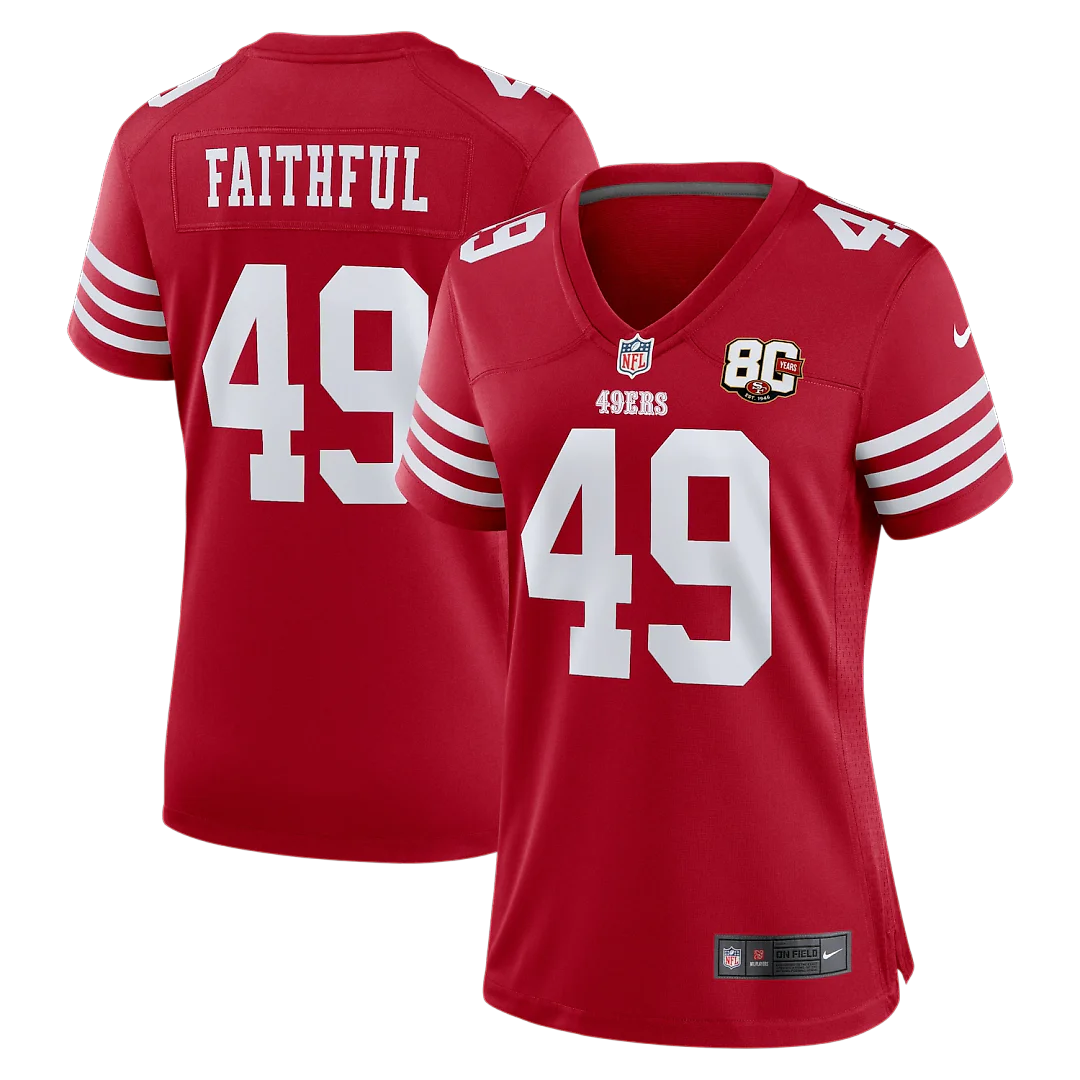 Zennovawear The Faithful San Francisco 49ers Women's 80th Anniversary Game Jersey - Scarlet