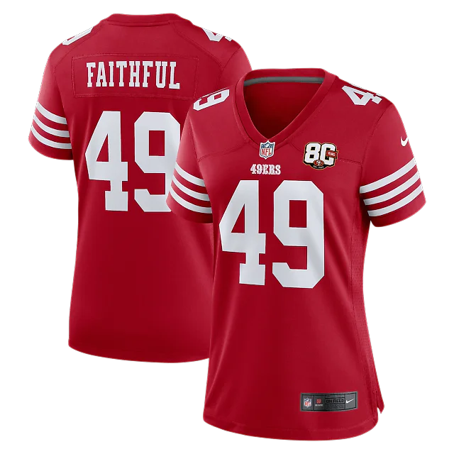Zennovawear The Faithful San Francisco 49ers Women's 80th Anniversary Game Jersey - Scarlet