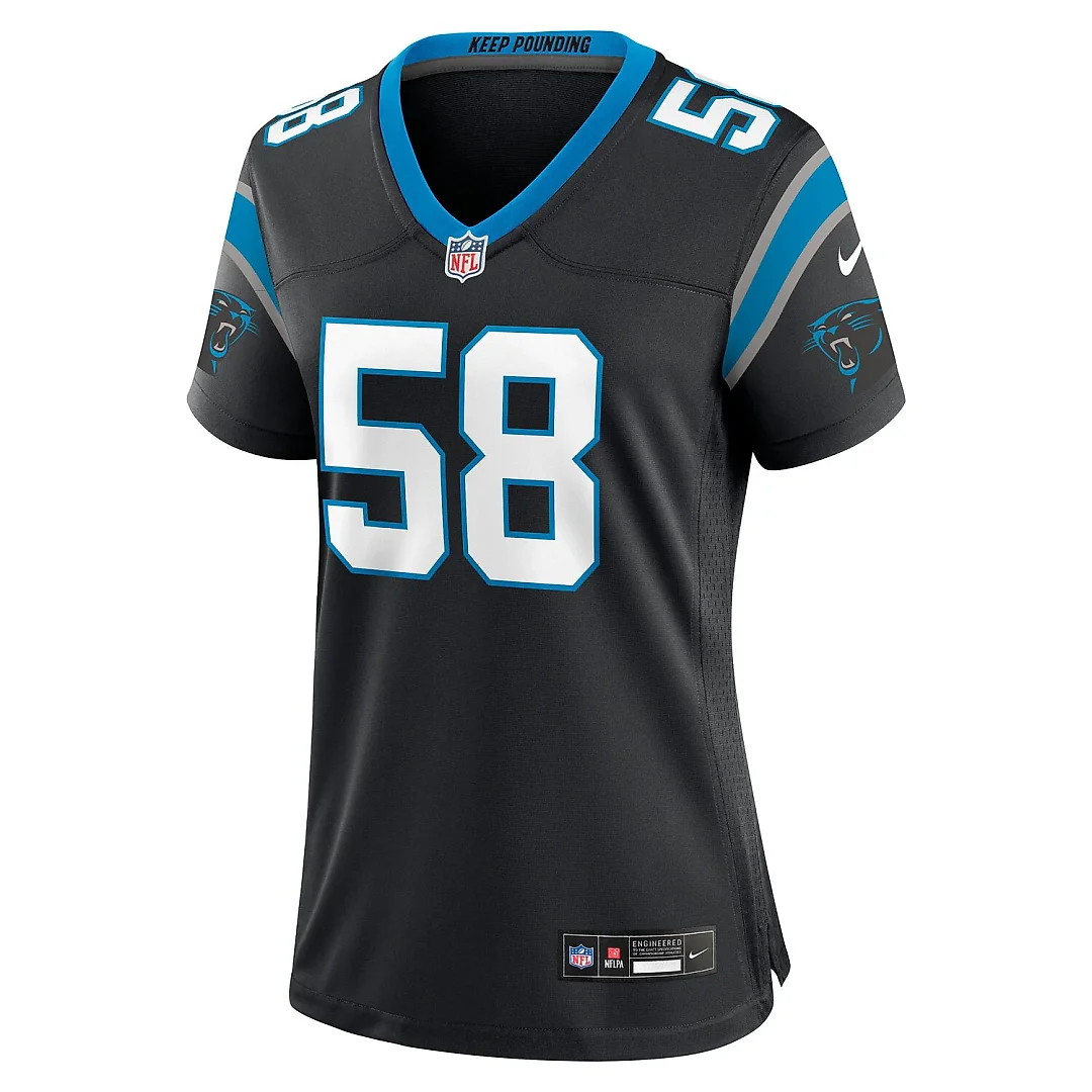 Zennovawear Thomas Davis Sr. Carolina Panthers Women's Team Retired Game Jersey - Black