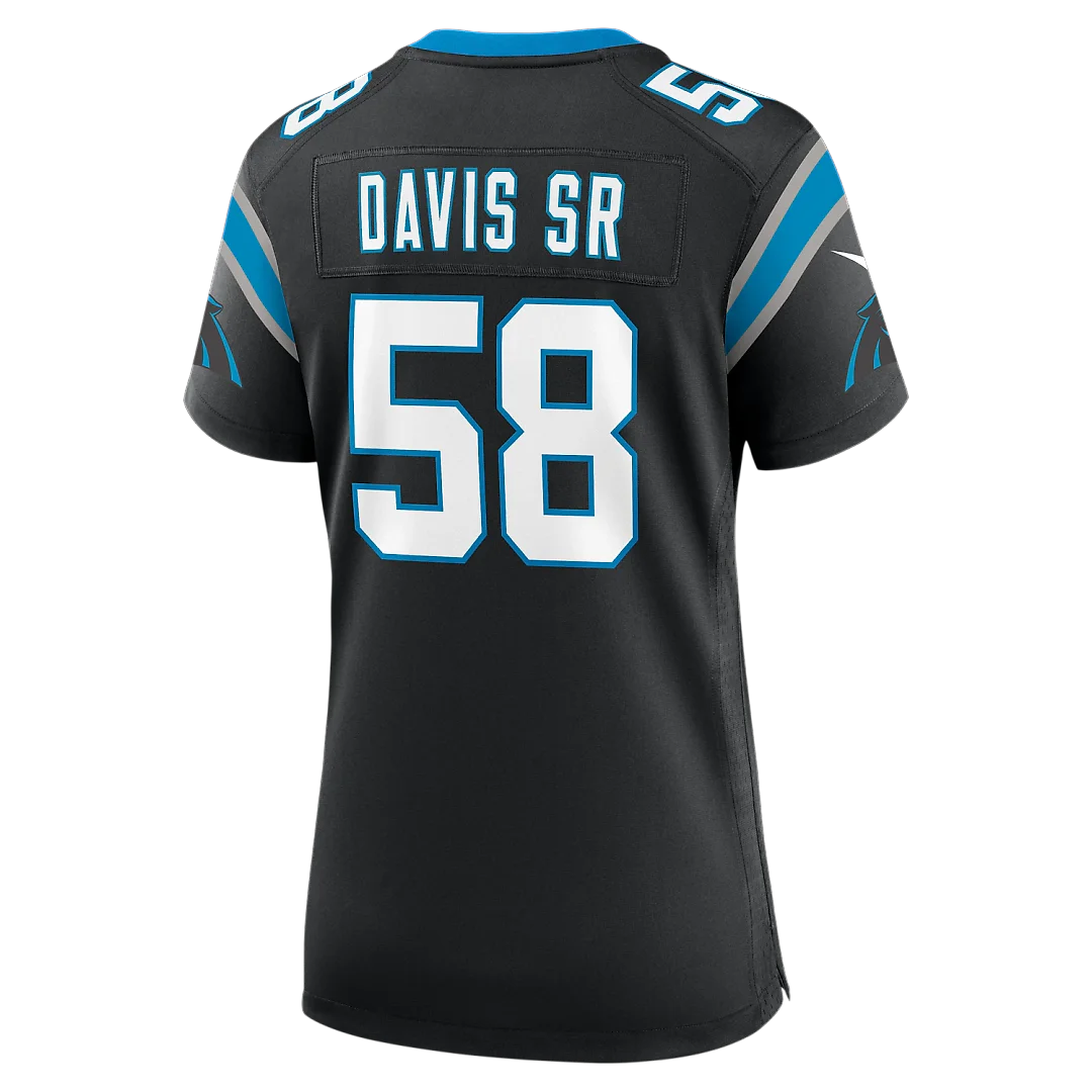 Zennovawear Thomas Davis Sr. Carolina Panthers Women's Team Retired Game Jersey - Black
