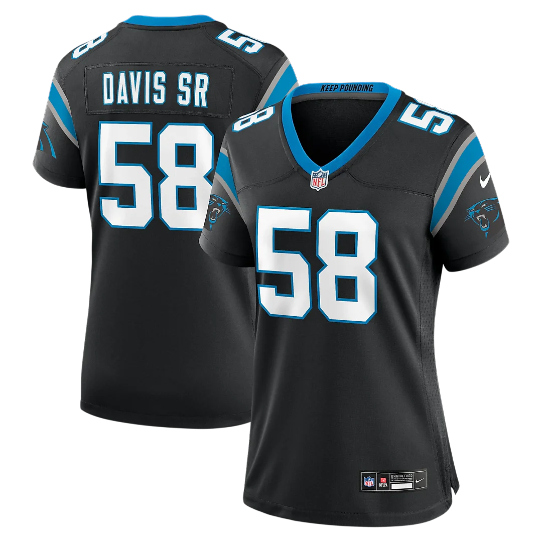 Zennovawear Thomas Davis Sr. Carolina Panthers Women's Team Retired Game Jersey - Black