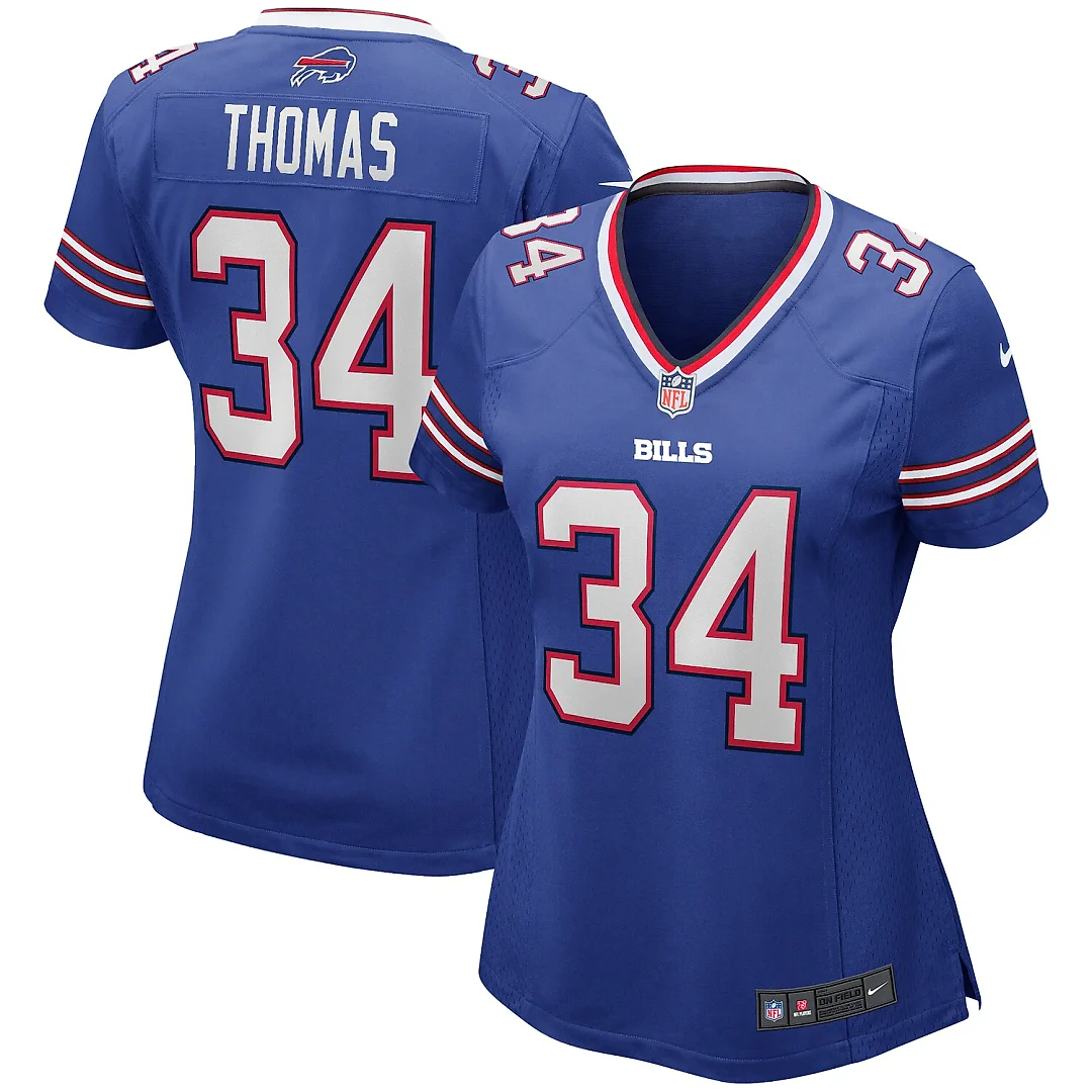 Zennovawear Thurman Thomas Buffalo Bills Women's Game Retired Player Jersey - Royal