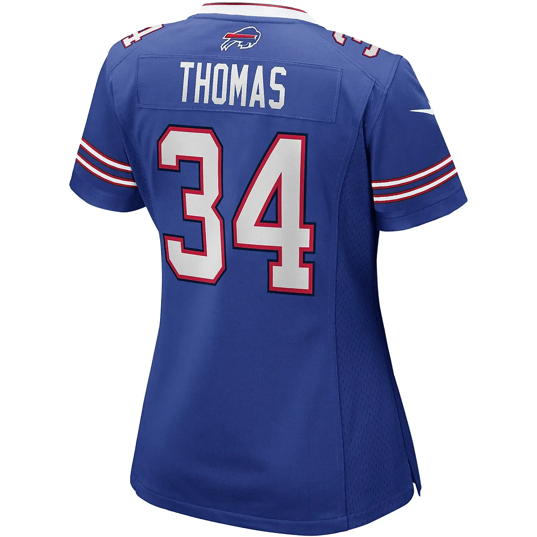 Zennovawear Thurman Thomas Buffalo Bills Women's Game Retired Player Jersey - Royal