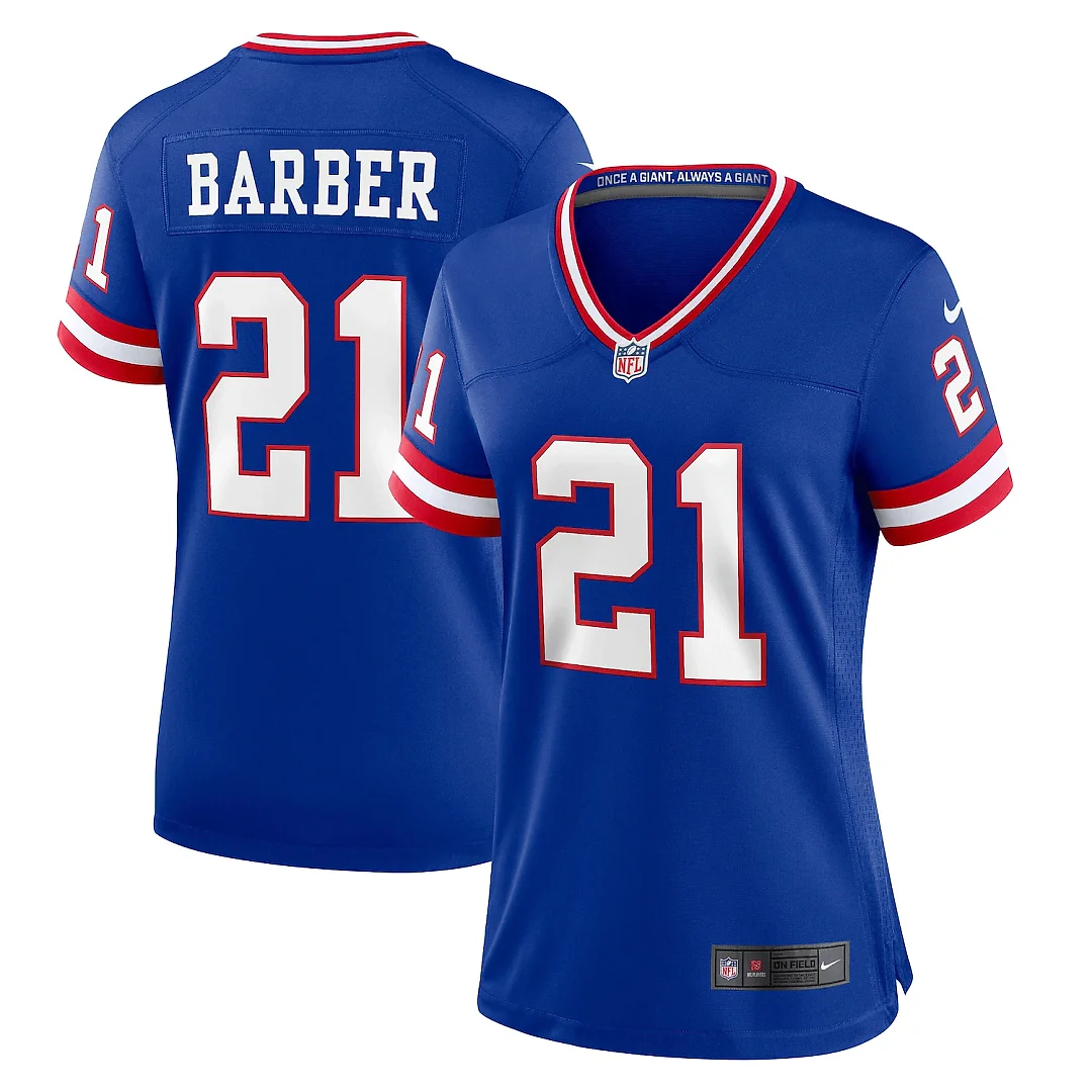 Zennovawear Tiki Barber New York Giants Women's Classic Retired Player Game Jersey - Royal