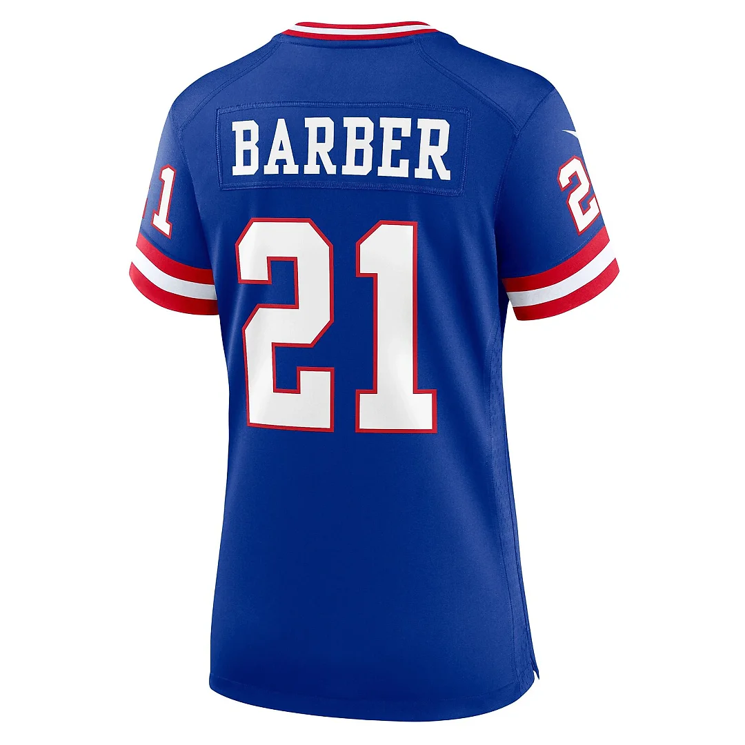 Zennovawear Tiki Barber New York Giants Women's Classic Retired Player Game Jersey - Royal
