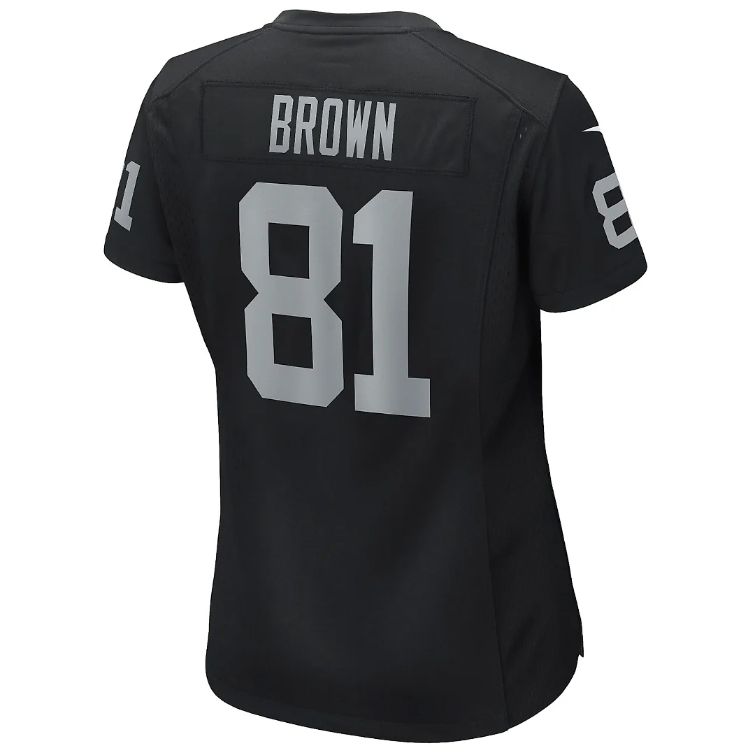 Zennovawear Tim Brown Las Vegas Raiders Women's Game Retired Player Jersey - Black