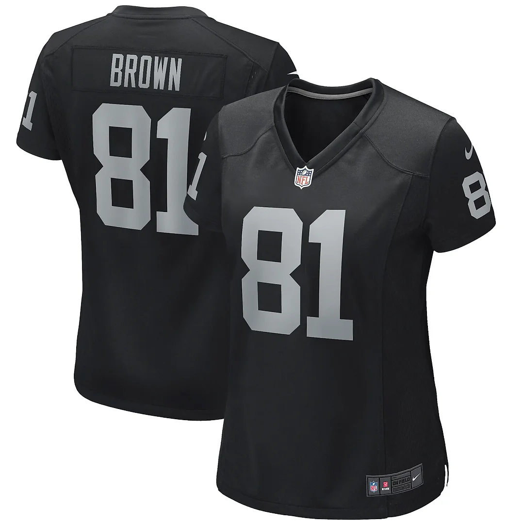 Zennovawear Tim Brown Las Vegas Raiders Women's Game Retired Player Jersey - Black