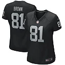 Zennovawear Tim Brown Las Vegas Raiders Women's Game Retired Player Jersey - Black