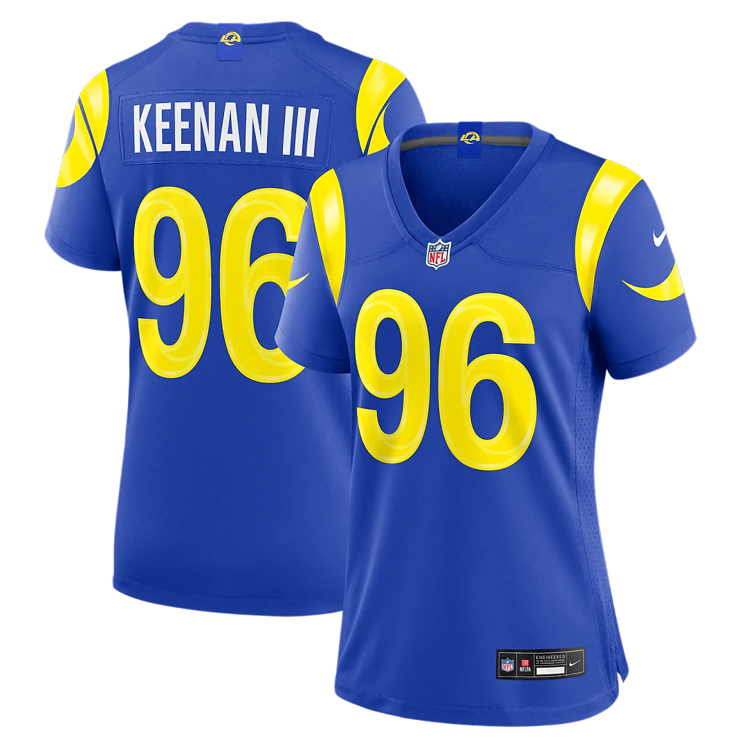 Zennovawear Tim Keenan III Los Angeles Rams Women's Team Game Jersey - Royal