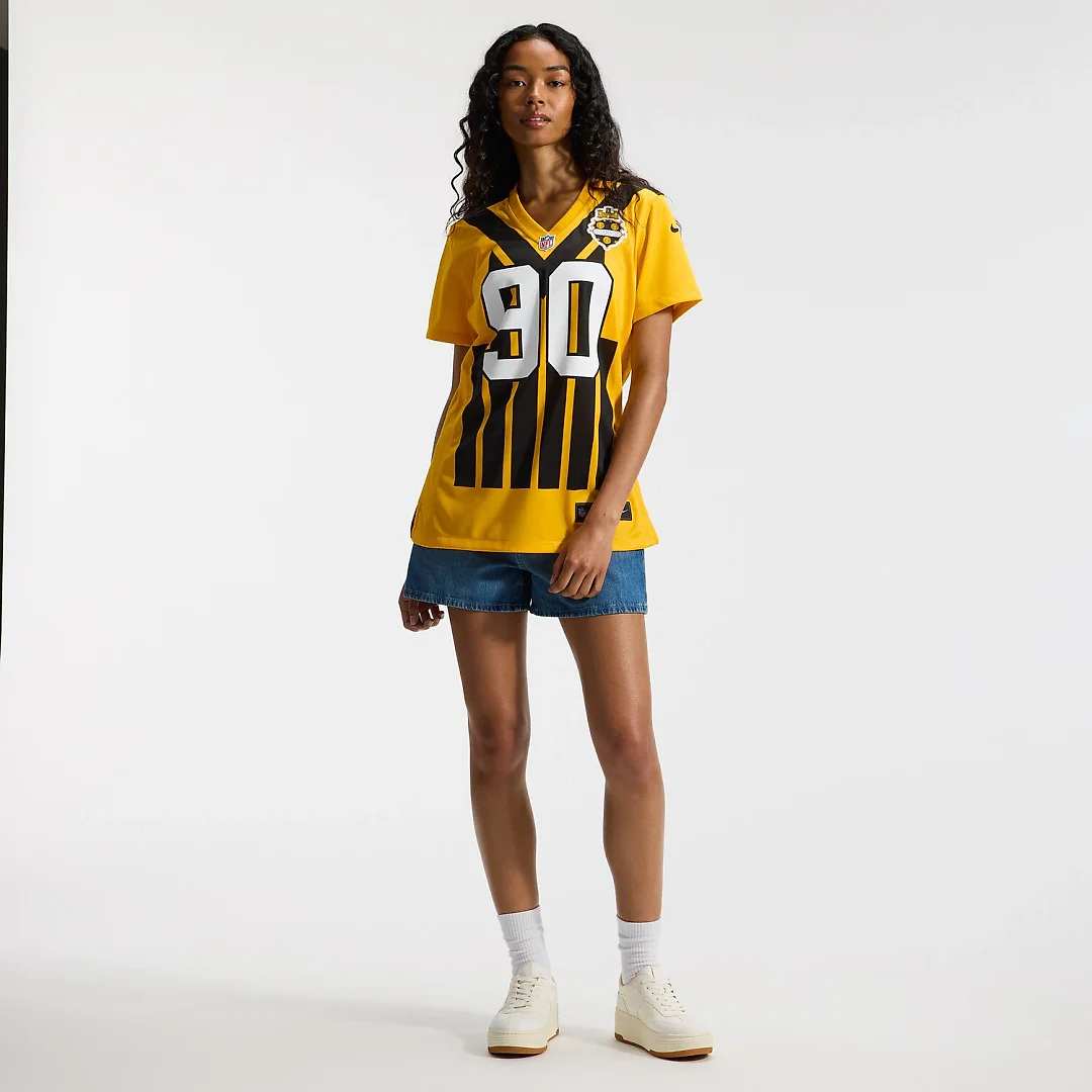 Zennovawear T.J. Watt Pittsburgh Steelers Women's Alternate 1933 Throwback Game Jersey - Gold