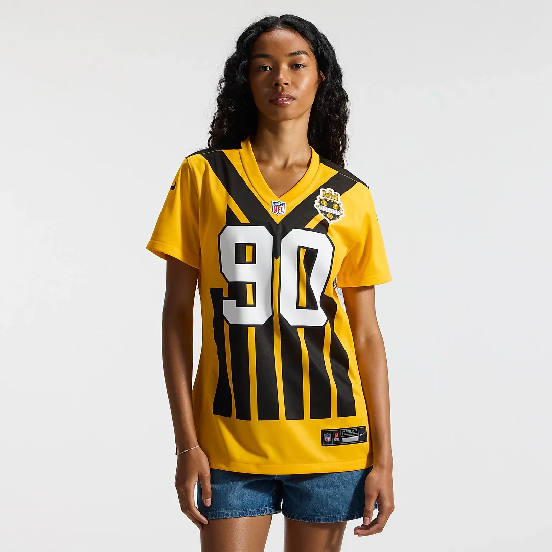 Zennovawear T.J. Watt Pittsburgh Steelers Women's Alternate 1933 Throwback Game Jersey - Gold