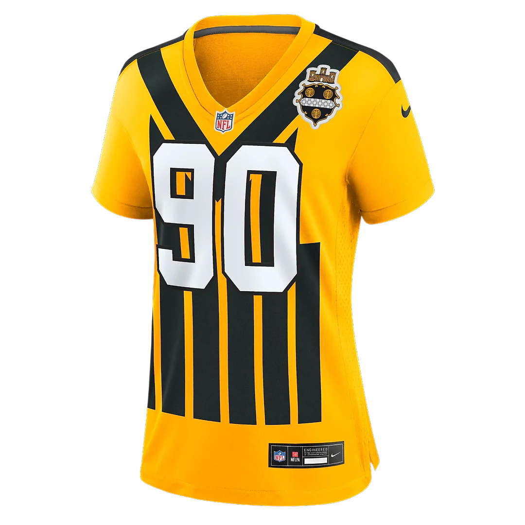 Zennovawear T.J. Watt Pittsburgh Steelers Women's Alternate 1933 Throwback Game Jersey - Gold