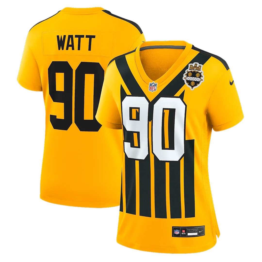 Zennovawear T.J. Watt Pittsburgh Steelers Women's Alternate 1933 Throwback Game Jersey - Gold