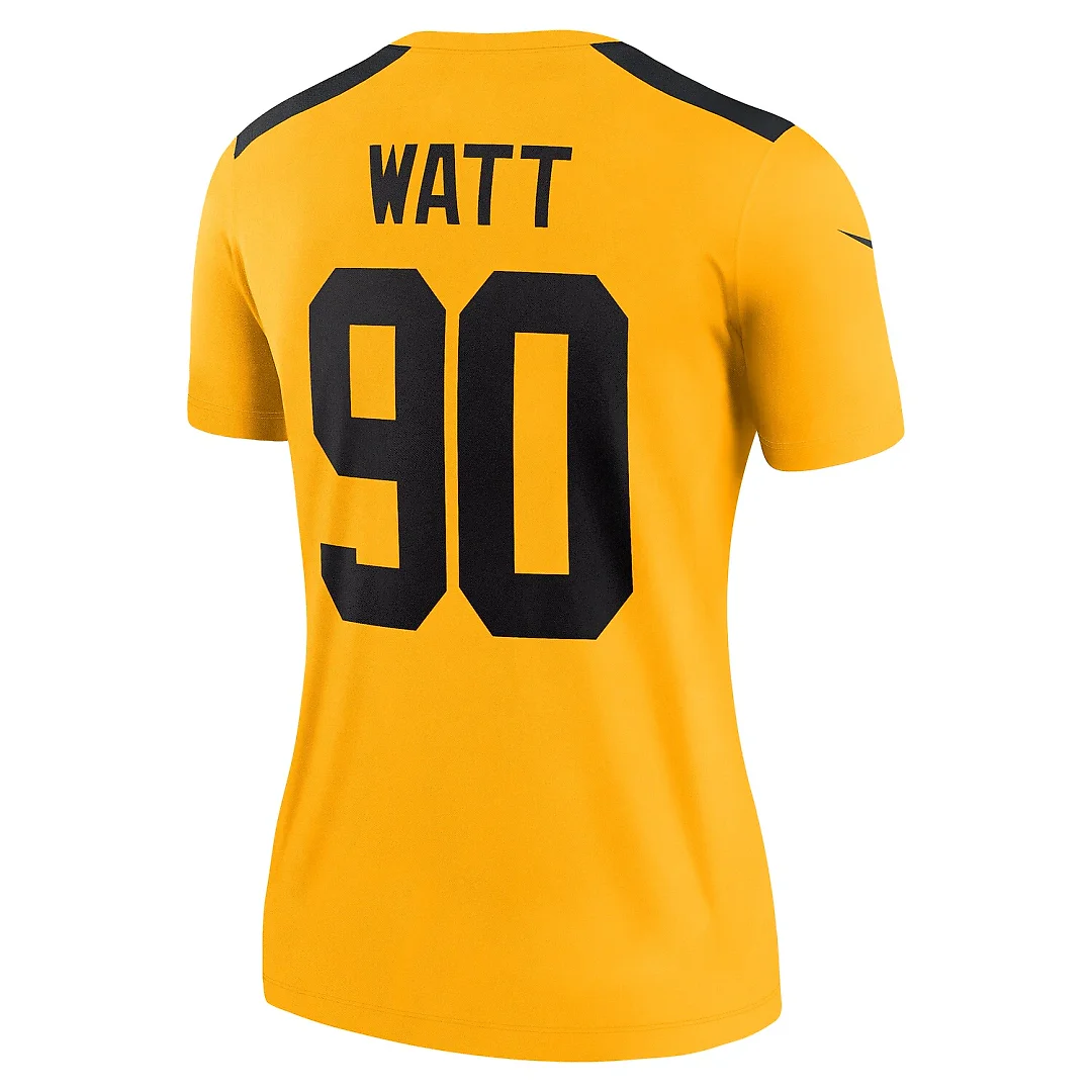 Zennovawear T.J. Watt Pittsburgh Steelers Women's Alternate 1933 Throwback Legend Player Performance Top - Gold
