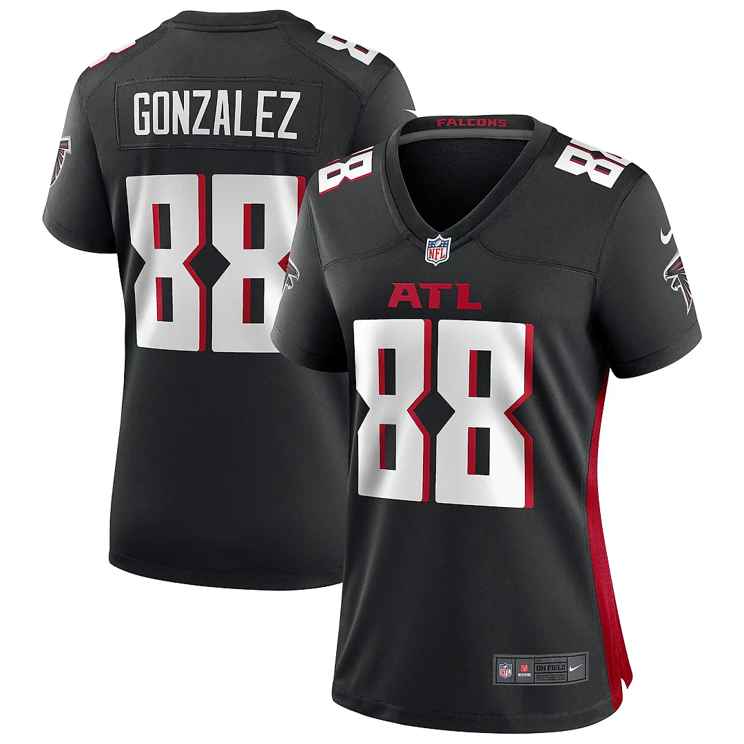 Zennovawear Tony Gonzalez Atlanta Falcons Women's Game Retired Player Jersey - Black