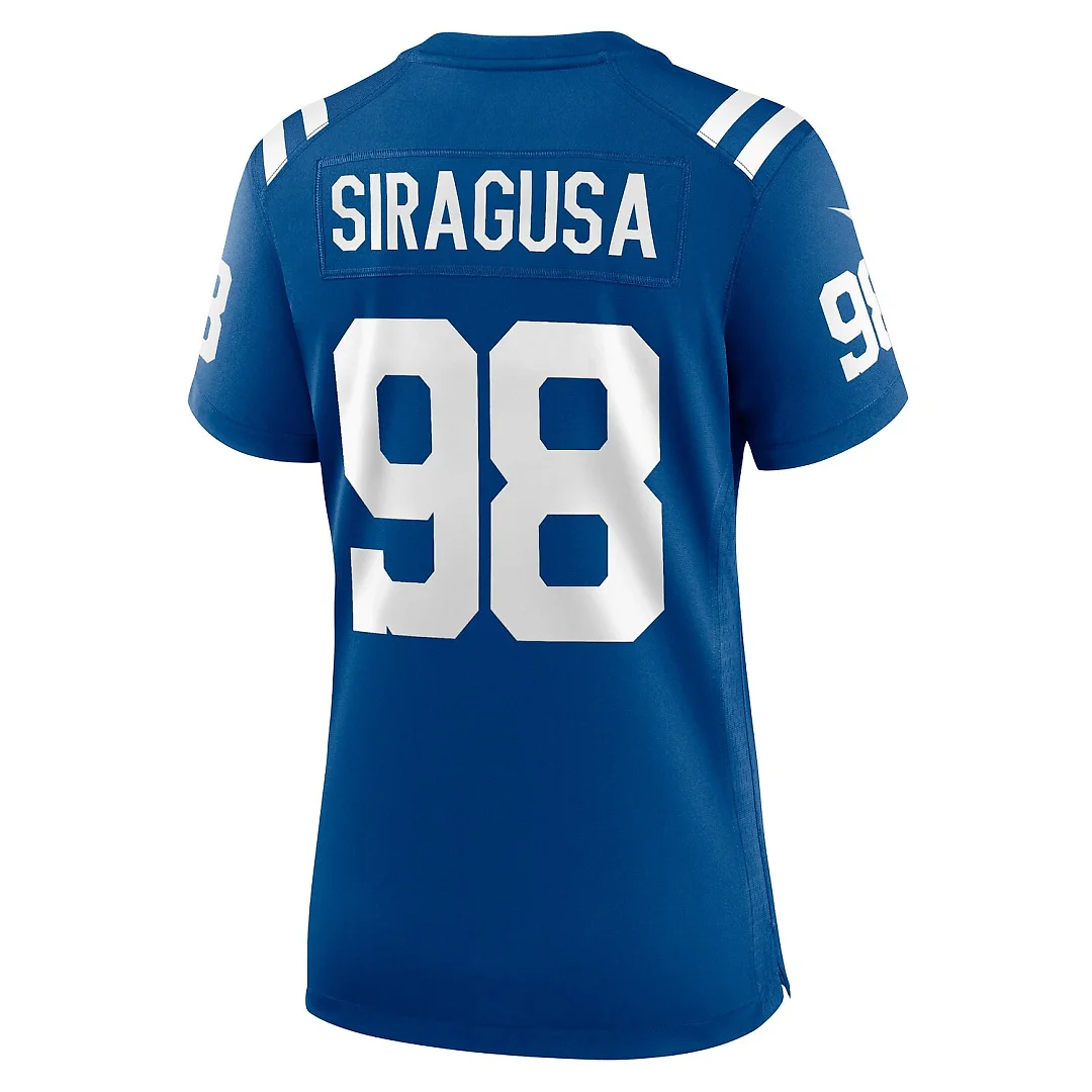 Zennovawear Tony Siragusa Indianapolis Colts Women's Game Retired Player Jersey - Royal