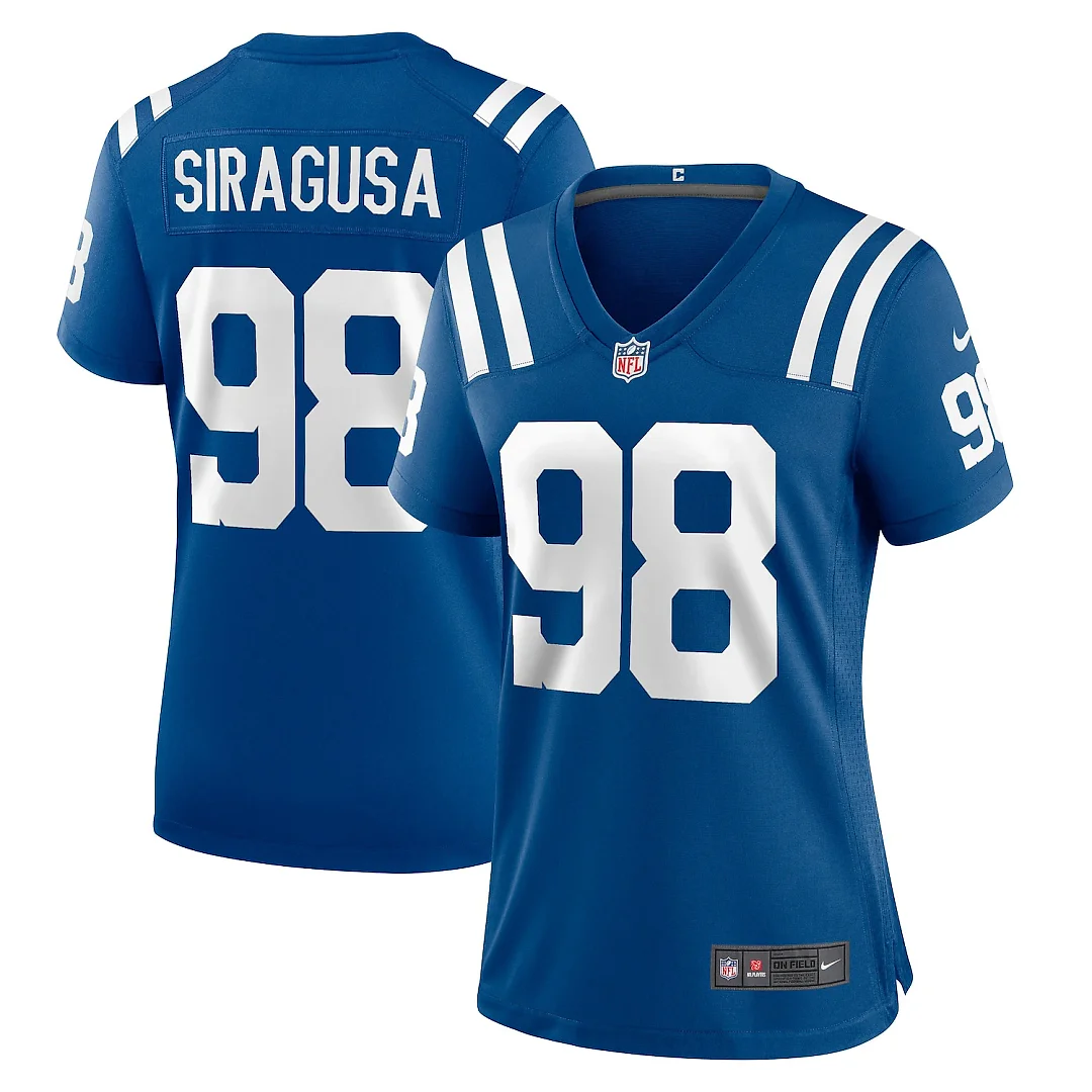 Zennovawear Tony Siragusa Indianapolis Colts Women's Game Retired Player Jersey - Royal