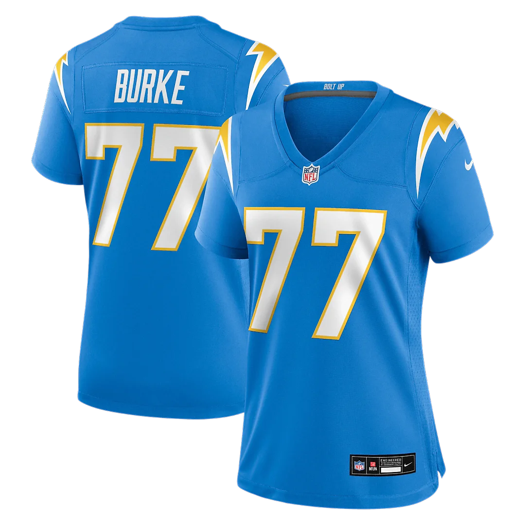 Zennovawear Travis Burke Los Angeles Chargers Women's Team Game Jersey - Powder Blue