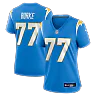 Zennovawear Travis Burke Los Angeles Chargers Women's Team Game Jersey - Powder Blue