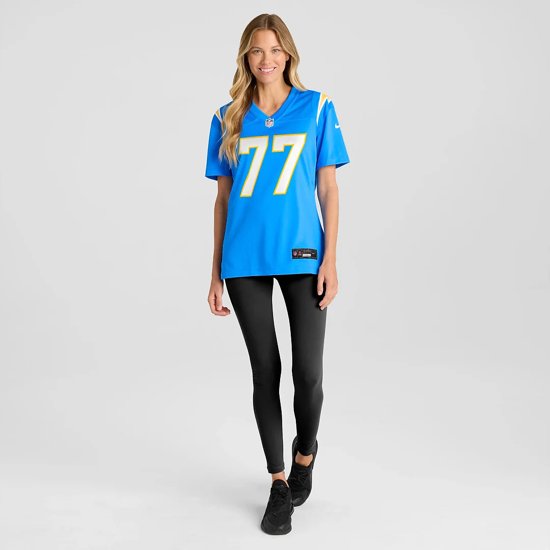 Zennovawear Travis Burke Los Angeles Chargers Women's Team Game Jersey - Powder Blue