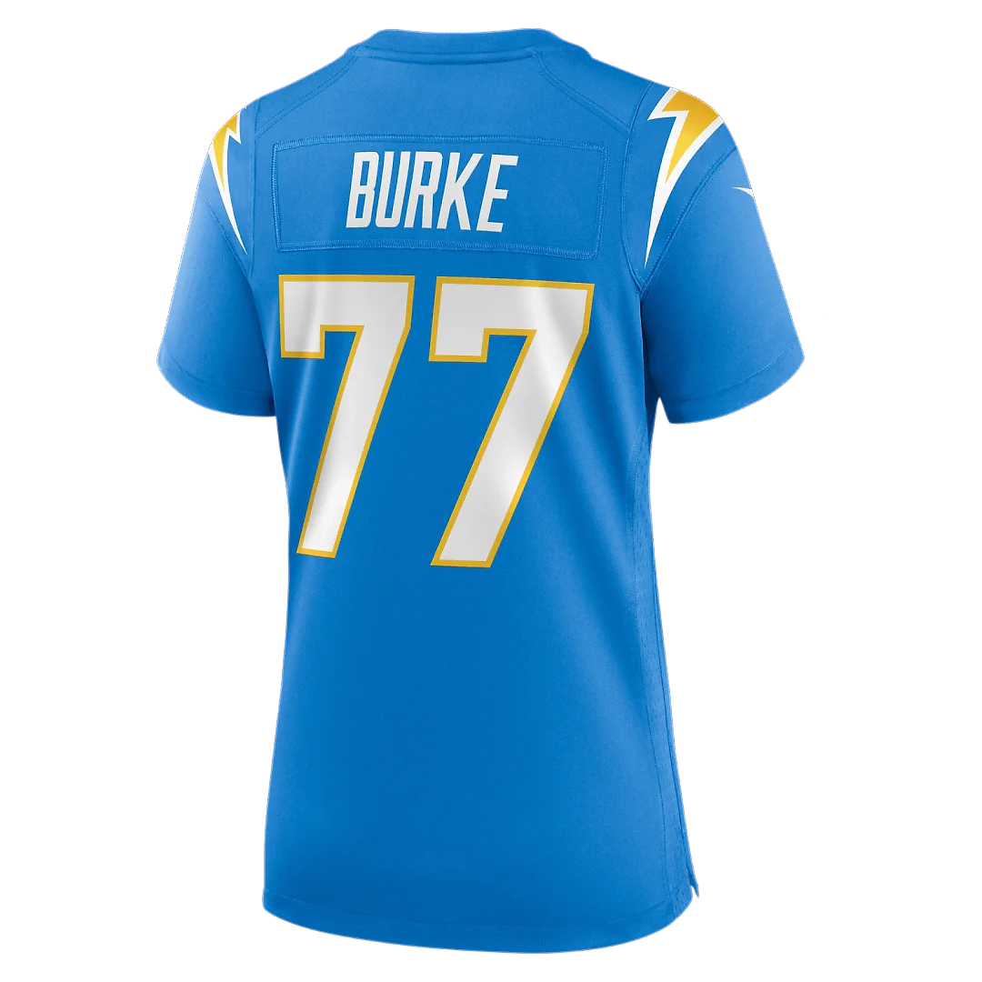Zennovawear Travis Burke Los Angeles Chargers Women's Team Game Jersey - Powder Blue
