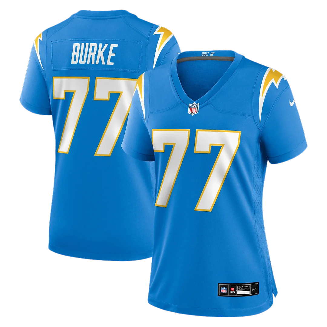 Zennovawear Travis Burke Los Angeles Chargers Women's Team Game Jersey - Powder Blue