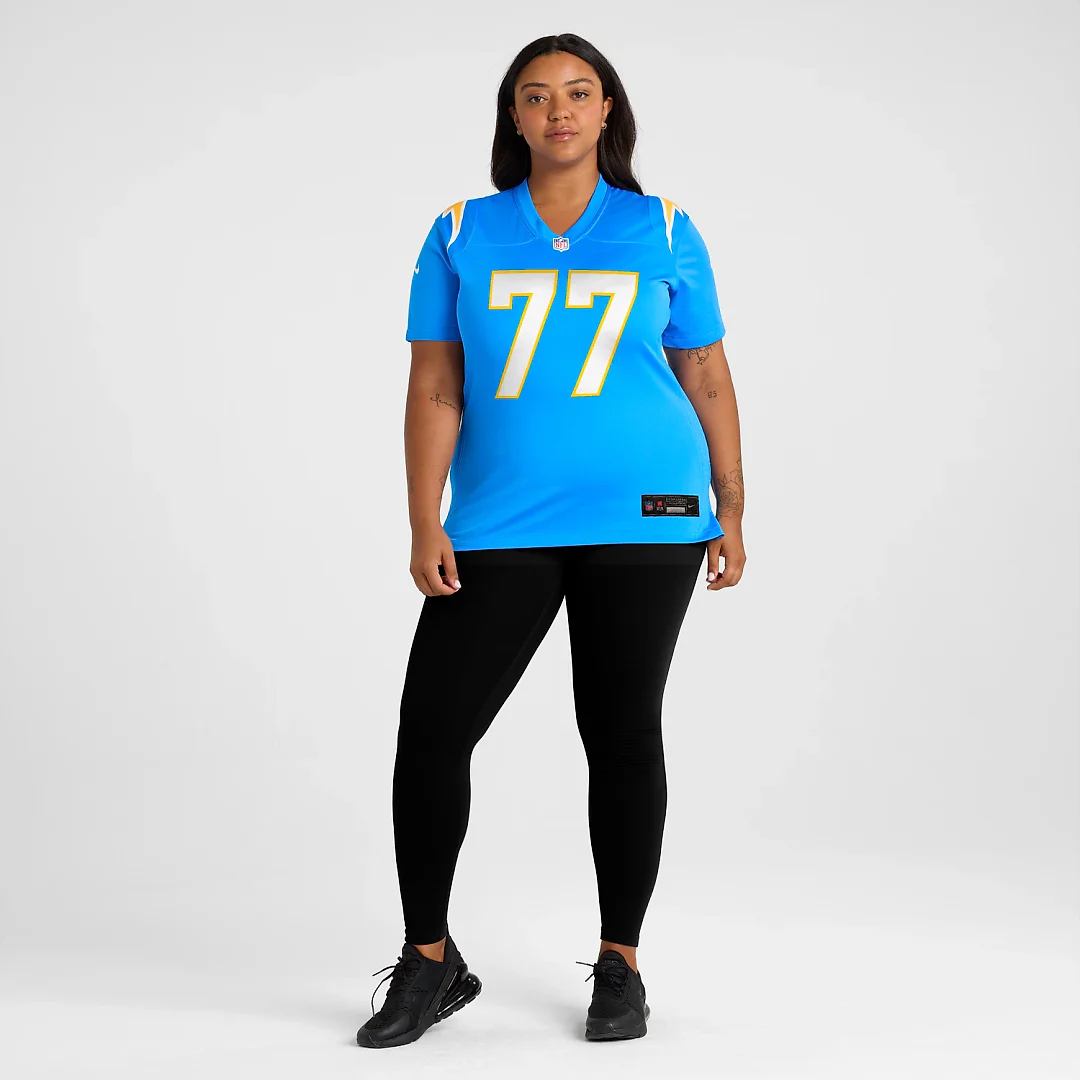 Zennovawear Travis Burke Los Angeles Chargers Women's Team Game Jersey - Powder Blue