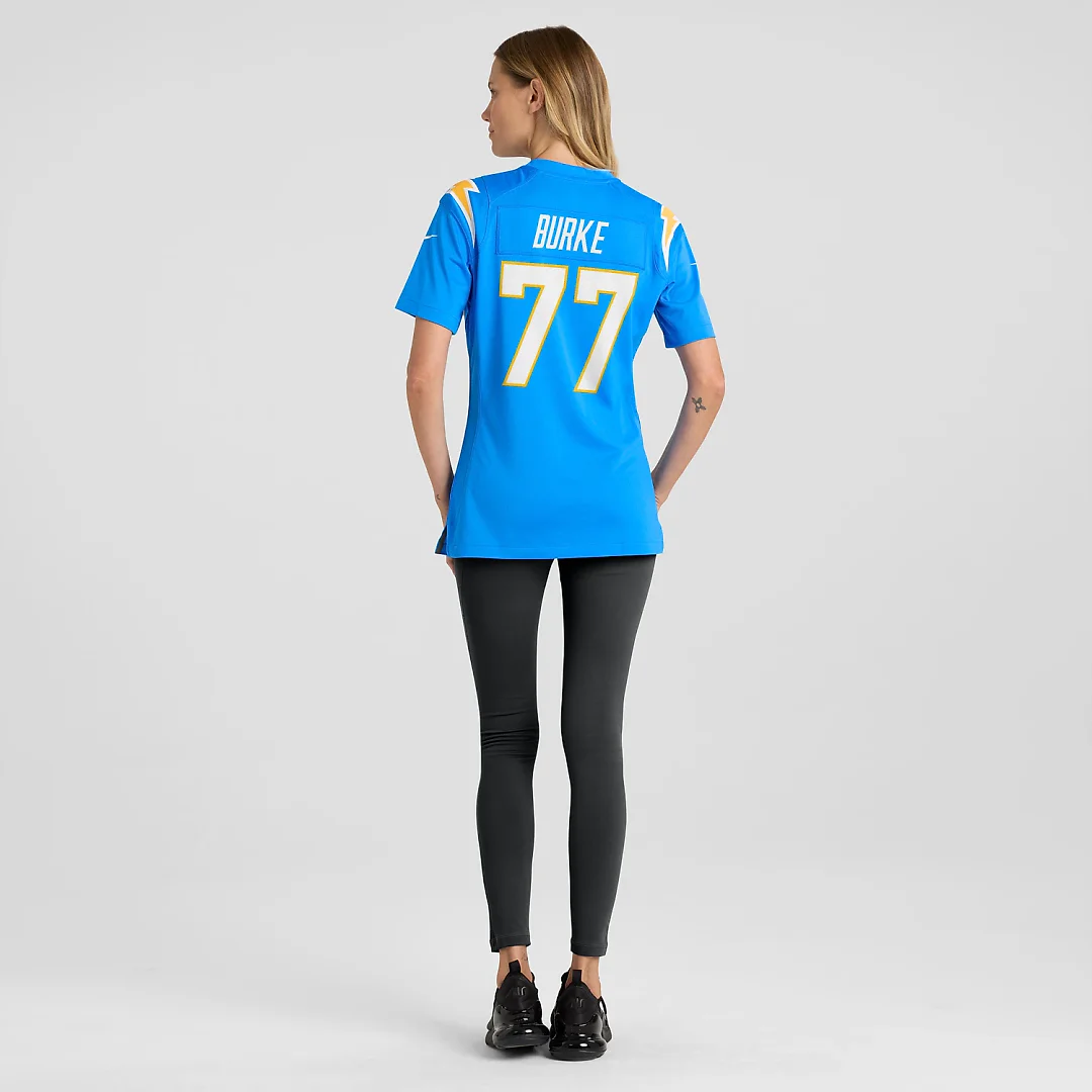 Zennovawear Travis Burke Los Angeles Chargers Women's Team Game Jersey - Powder Blue