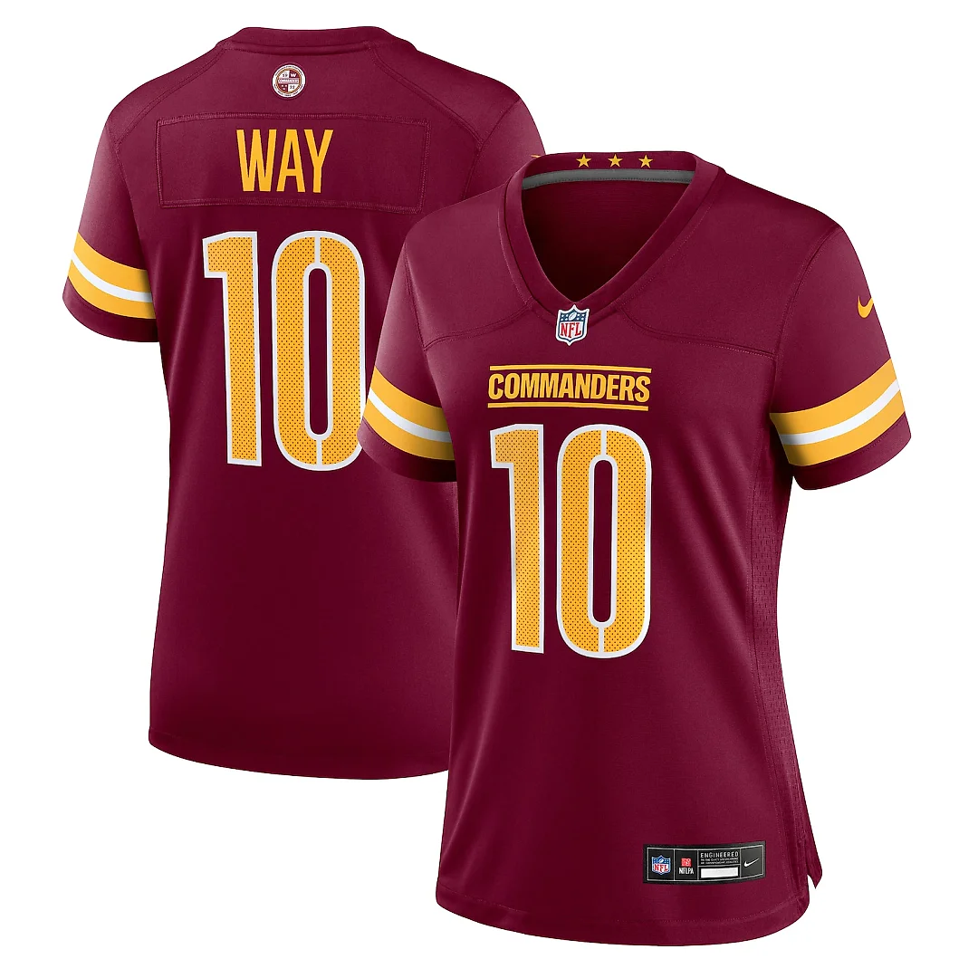 Zennovawear Tress Way Washington Commanders Women's Team Game Jersey - Burgundy