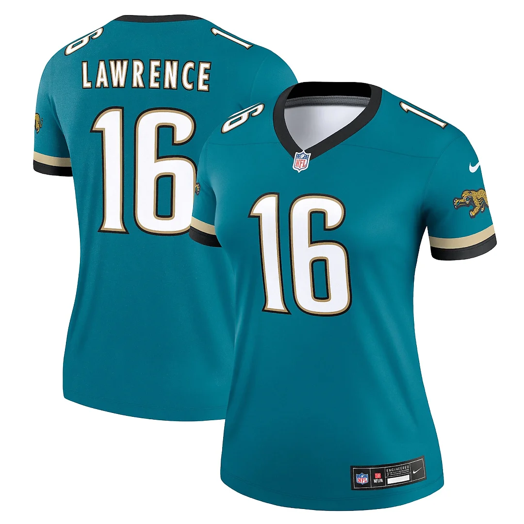 Zennovawear Trevor Lawrence Jacksonville Jaguars Women's Alternate Legend Player Performance Top - Prowler Throwback Teal