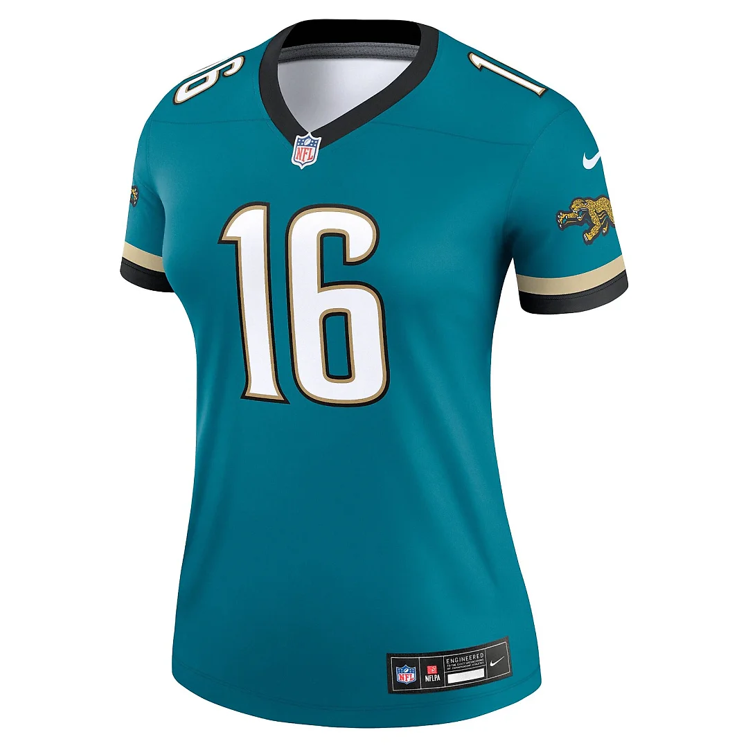 Zennovawear Trevor Lawrence Jacksonville Jaguars Women's Alternate Legend Player Performance Top - Prowler Throwback Teal