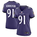 Zennovawear Trey Hendrickson Baltimore Ravens Women's Team Game Jersey - Purple