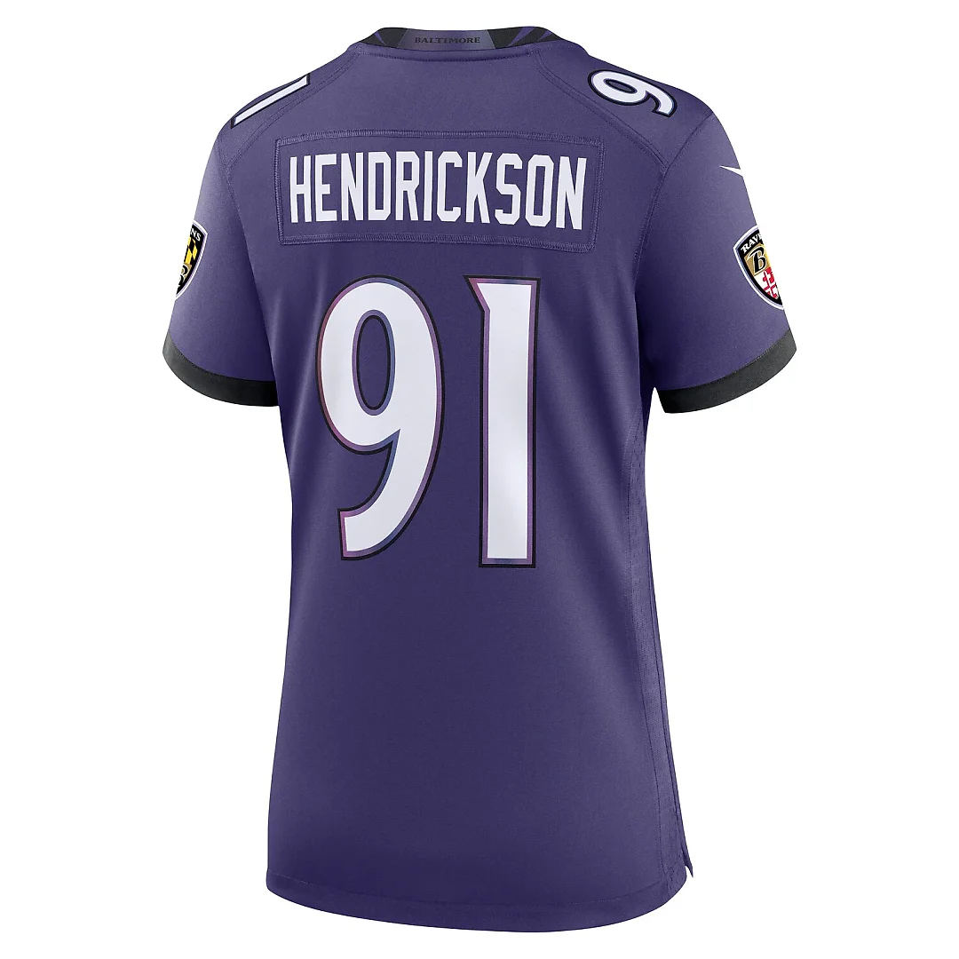 Zennovawear Trey Hendrickson Baltimore Ravens Women's Team Game Jersey - Purple