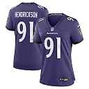 Zennovawear Trey Hendrickson Baltimore Ravens Women's Team Game Jersey - Purple