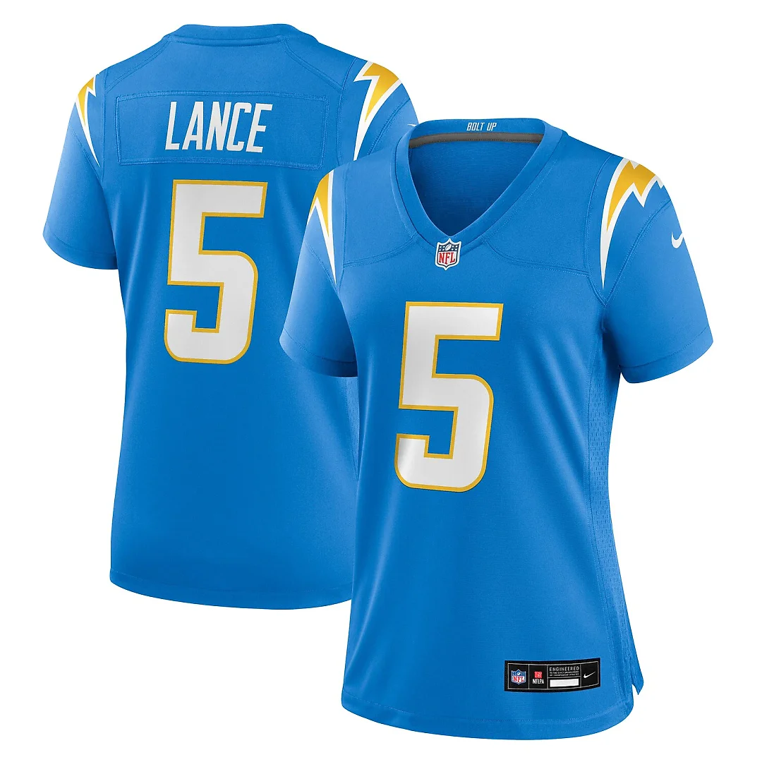Zennovawear Trey Lance Los Angeles Chargers Women's Team Game Jersey - Powder Blue