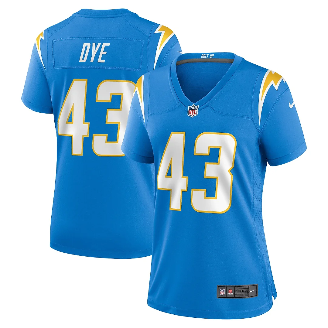 Zennovawear Troy Dye Los Angeles Chargers Women's Game Jersey - Powder Blue